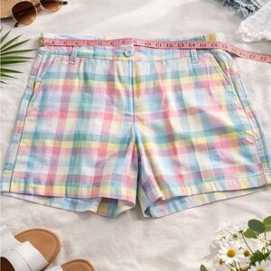 🔥 Crown and Ivy Caroline Shorts Size 8 Colorful Plaid Preppy Summer EUC 🔥
